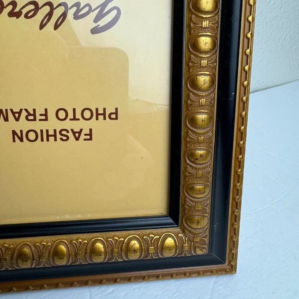 Vintage Wooden Picture frame Gold Patina